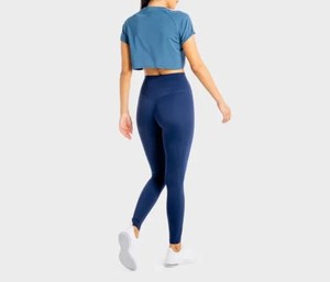 2026 New High Waist Solid Color Full Length Leggings With Invisible Pocket <b>Stretch</b> Breathable Yoga Pants - Product Image 2