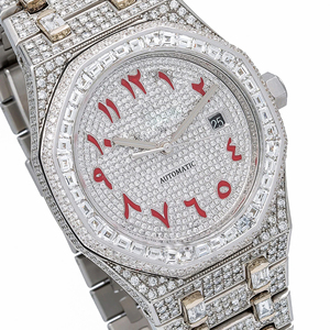 Reloj de Cuarzo para Hombre con Bisel Personalizado de Acero Inoxidable, con Incrustaciones de Moissanita VVS y Diamantes, Estilo Hip Hop, Correa de 20mm y Esfera de Cristal - Product Image 2