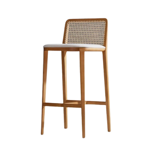 Silla de Bar de Madera de Teca Sólida de Lujo con Diseño Escandinavo, Duradera y Ecológica para Bares, Cafés, Comedores y Salas de Estar - Product Image 6