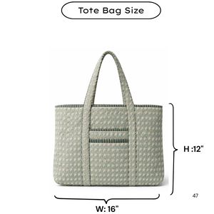 Bolsos Tote Acolchados de Algodón Ecológico Bohemio Ligeros con Estampado a Mano de Jaipur, con Cierre de Cremallera y Bolsillos Organizadores - Product Image 6