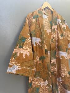 Bata Kimono de Algodón con Estampado de Aves, Estilo Bohemio, para Descansar en Casa - Product Image 5