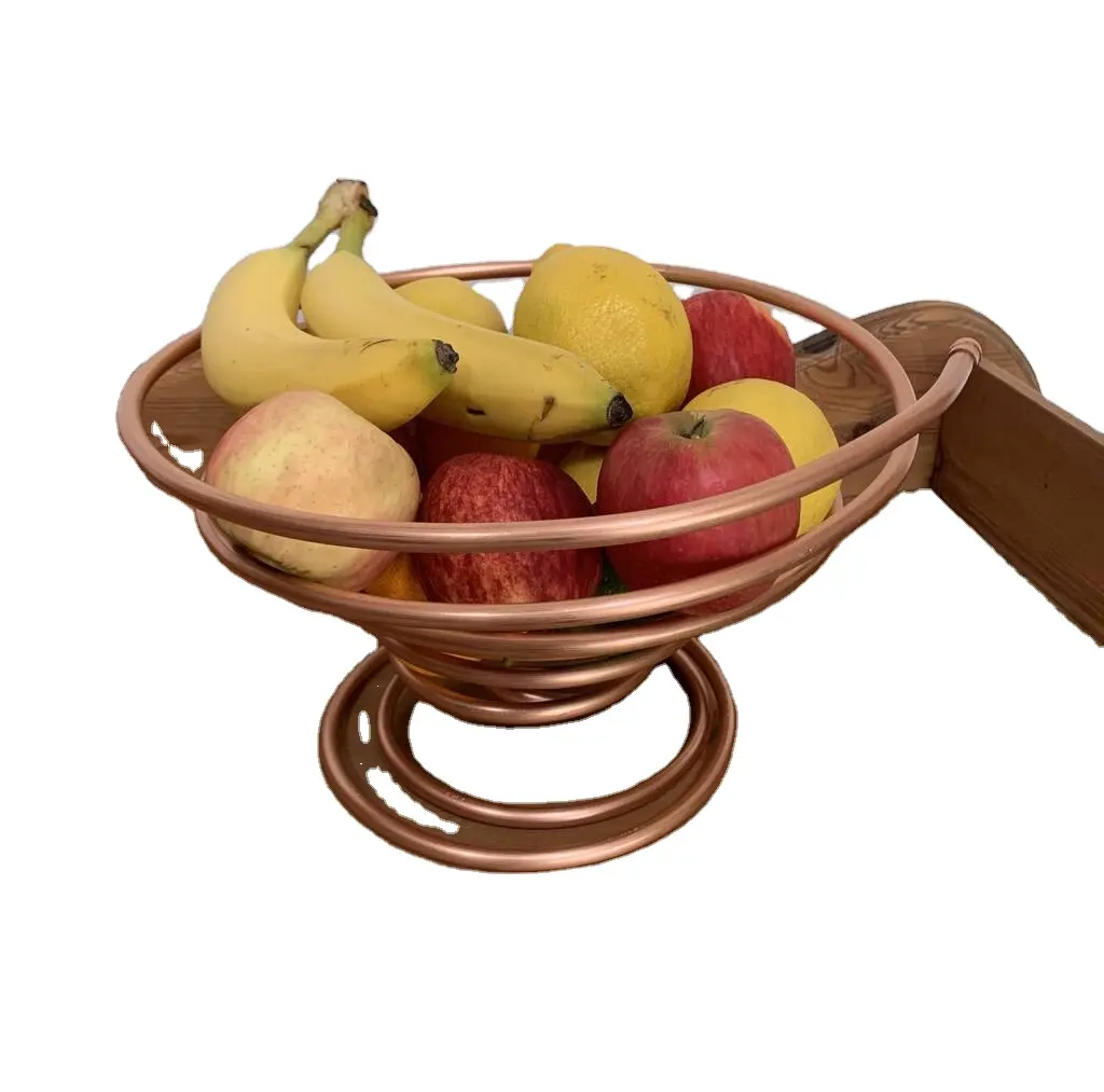 Cesta de frutas de cobre personalizada de alta calidad, diseño elegante con forma y tamaño de cuenco para decoración de mesa, suministro al por mayor