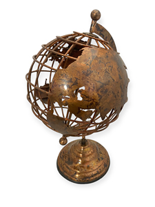 **Handmade Eco-Friendly Durable Art Deco <b>Rotating</b> Wire <b>Desk</b> Globe Saudi Arabia Map Black Powder Coated Iron Brushed Graduation - Product Image 4