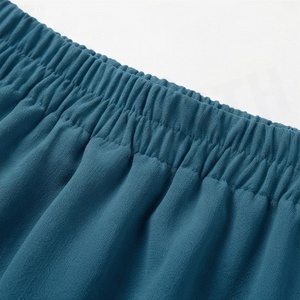 Jupe courte en mousseline de soie pour femme, coupe trapèze, taille élastique, volants, couleur unie, style décontracté, toutes saisons - Product Image 4