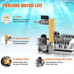 Kit d'aérateur de bassin de 550W pour 3 acres, compresseur de 3/4 CV et 2 aérateurs tubulaires pondérés de 100 lb pour l'aquaculture - Product Image 4