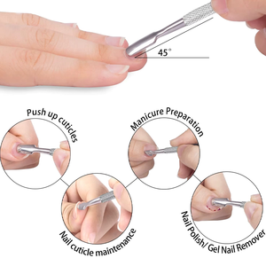 กรรไกรตัดหนังกำพร้าแบบปรับแต่งได้พร้อมที่ดันและกำจัดหนังกำพร้าสแตนเลส ชุดอุปกรณ์ดูแลเล็บมือและเล็บเท้าระดับมืออาชีพ - Product Image 6