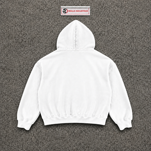 Sudadera con Capucha Blanca Extra Grande, Estilo Desgastado, para Uso Diario, Casual, Moda Urbana, Estilo Moderno, Diseño Minimalista, Estilo Relajado - Product Image 6