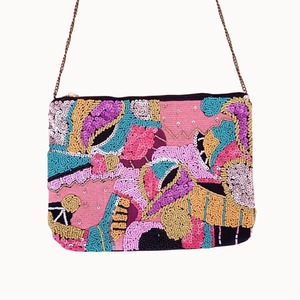 Sac bandoulière en coton brodé à la main, multicolore vibrant, fait main, de style ethnique, disponible à la vente en gros - Product Image 3