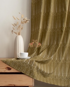 ผ้าม่านหน้าต่างผ้าฝ้ายธรรมชาติ ชุด 2 ผืน ผ้าม่านกรองแสงสำหรับตกแต่งบ้าน ตกแต่งหน้าต่างและประตู - Product Image 3