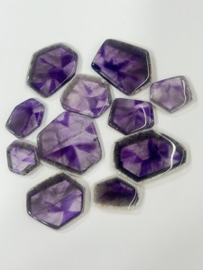 Ametista Natural Trapiche Star en Cabujón, Grado AA, Lote de 10 Piezas, 132g, Gema Suelta al por Mayor para Fabricación de Joyas, China - Product Image 3