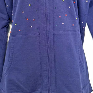 Sudaderas con capucha de algodón/poliéster con cremallera y pedrería para hombre, ropa informal de invierno, transpirable - Product Image 6