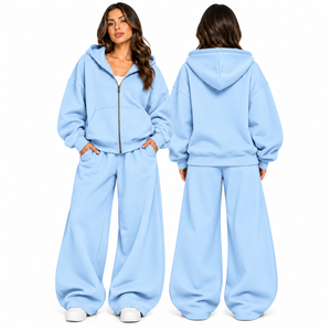 Nuevo Conjunto Deportivo de 2 Piezas para Mujer, Sudadera con Cierre y Pantalones Deportivos Holgados, Ropa de Invierno - Product Image 3