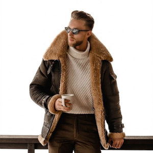 Nouvelle conception 2026 – Veste en fausse fourrure shearling la plus vendue pour homme, manteau d'hiver tendance avec intérieur chaud et confortable - Product Image 1