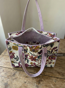 Bolso Tote de Lona Acolchado, Ligero, de Gran Capacidad, Personalizado OEM, con Estampado Floral, Estilo Kantha, con Bolsillo Interior, para Fin de Semana, Verano - Product Image 5