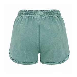 Nouveauté : Short décontracté d'été pour femme, brodé, délavé à l'acide, taille haute élastique, coupe régulière, 100 % coton respirant et séchage rapide - Product Image 4