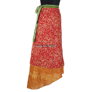 Long Sari Silk <b>Wrap</b> <b>Skirts</b> for Beach Wear Magic Long 38inch <b>Wrap</b> Reversible Silk <b>Wrap</b> Halter Manufacturer Wholesaler - Product Image 2