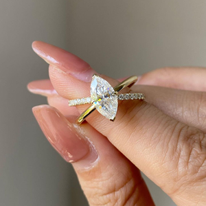 Anillo de Compromiso con Diamante Marquise, Engaste de Garras, 1.70 Quilates, Cultivado en Laboratorio, Anillo de Boda de 14k, Vermeil, Regalo de Aniversario - Product Image 1