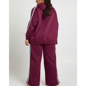 Ensemble de jogging grande taille L-XXL pour femme, avec logo brodé, manches longues, taille haute et bande latérale en coton – Nouvelle collection à succès - Product Image 6