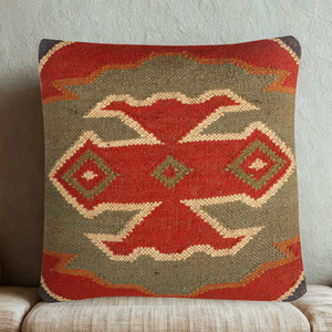Coussin de siège et de dossier en laine et jute tissé à la main, style rustique élégant, motif multicolore, pour chaise de maison, d'hôtel ou de bureau - Product Image 6