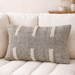 Decorative 3 Layer Fringed Soft Color Boho <b>Throw</b> <b>Pillows</b> Durable Lumbar 30x50 Cotton Boho Accent Cushion Cover - Product Image 5