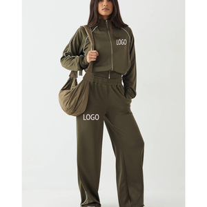 ชุดออกกำลังกายแบบยืดหยุ่นสูง ปี 2026 เสื้อแขนยาวสำหรับผู้หญิง ชุดโยคะ โพลีเอสเตอร์ เสื้อแจ็คเก็ตซิปกันลม ชุดเข้าชุด 2 ชิ้น - Product Image 4