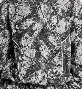 Ensemble de survêtement camouflage surdimensionné pour homme avec lignes contrastées, en molleton de coton premium, comprenant un sweat à capuche et un pantalon de jogging coupe ample - Product Image 5