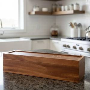 Caja Organizadora de Alimentos y Té de Madera de Mango - Contenedor de Madera para Bolsitas de Té, Café, Bocadillos, Azúcar, Edulcorantes - Product Image 3