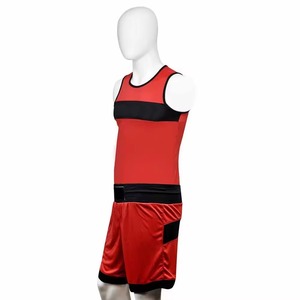 Ensemble de compétition de boxe personnalisé pour hommes, gilet et short de boxe en maille respirante, tenue d'entraînement et de combat OEM, articles de sport - Product Image 3