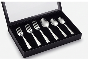 Ensemble de couverts élégants en acier inoxydable avec manche poli miroir, passe au lave-vaisselle, 5 pièces pour la cuisine - Product Image 6