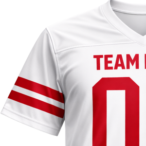 Maillot de football américain personnalisé à sublimation intégrale, col en V, 100 % polyester, anti-humidité, uniforme d'équipe, vente en gros OEM - Product Image 4