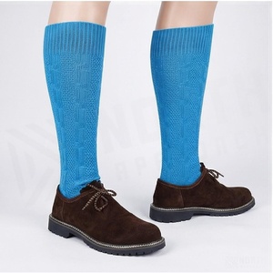 Blue <b>Knee</b> <b>High</b> Knitted <b>Socks</b> Solid Color Breathable Casual Style for Adults - Product Image 3