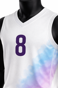 Ensemble d'uniformes d'équipe de basketball personnalisés pour adultes unisexes |   Maillots respirants en polyester 100% sublimé, shorts à cordon de serrage |   Col en V - Product Image 4