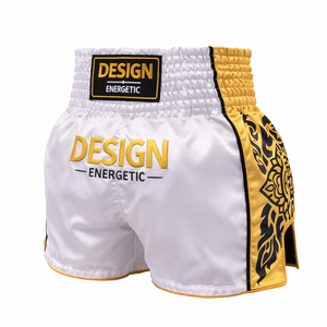 Pantalones Cortos de Muay Thai Ligeros de Última Tendencia, Pantalones Cortos de Boxeo Tradicionales de Satén, Pantalones Cortos de Pierna Ancha para Entrenamiento de Kickboxing, Proveedor OEM - Product Image 6