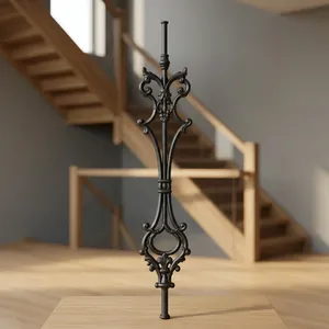 Balustres en fer forgé noir de style victorien, montés en hauteur, pour garde-corps d'escalier - Product Image 6