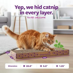 Rascador para Gatos Colgante de Cartón Corrugado de Lujo SmartyKat con Tecnología de Infusión de Catnip - Embalaje de Cartón Marrón Resistente, Ancho Individual - Product Image 3