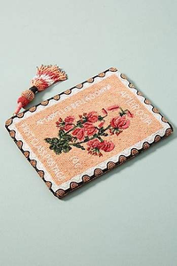Elegant Handmade Beaded Embroidery Coin Purse Stylish Vintage Inspired <b>Mini</b> Wallet Bag Zipper Closure Cotton <b>Canvas</b> - Product Image 6