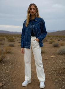 Veste en jean pour filles, élégante, décontractée, légère et confortable, achat direct auprès d'un fournisseur indien à prix avantageux - Product Image 4