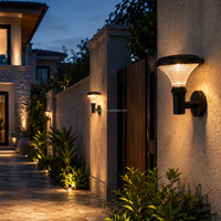 Lampe solaire murale d'extérieur, éclairage mural LED détachable IP65, longue autonomie pour jardin et cour, design personnalisé