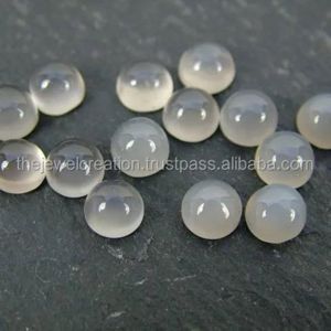 Pierres lâches rondes lisses en pierre de lune grise naturelle de 8 mm pour la fabrication de bijoux, certifiées authentiques, calibrées, en vrac en ligne - Product Image 1