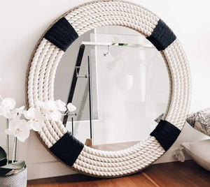 Miroir mural vintage en corde marine, fait main, pour salle de bain, décoration nautique pour la maison, la douche et les intérieurs côtiers - Product Image 6