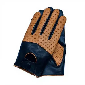 Gants de vélo en cuir, longueur poignet, respirants, design sportif pour le cyclisme, utilisation estivale, construction non doublée - Product Image 3