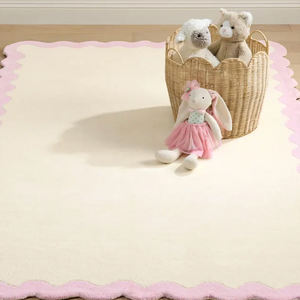 Alfombra de Lana de Nueva Zelanda Hecha a Mano, Diseño Geométrico Verde Oliva y Blanco de Mediados de Siglo, Alfombra Artesanal para Sala de Estar - Product Image 4