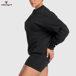 Sweat-shirt à capuche surdimensionné en molleton respirant avec logo personnalisé, pour femmes, style streetwear, idéal pour l'entraînement, en coton épais - Product Image 3