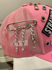 Casquette de baseball chic brodée de strass faite à la main, personnalisable, tendance, à 5 panneaux avec designs snapback sur mesure - Product Image 2