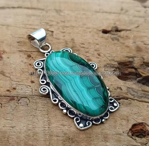 Collier pendentif en argent sterling 925 massif fait à la main en forme d'amoureux de pierres précieuses de grande taille bijoux cadeaux en argent et plaqué rhodium - Product Image 2