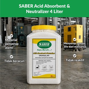 SABER Absorbeur d'acide et neutralisant granulaire 4 litres Écologique Absorption 9-11x supérieure Contient de la silice Contrôle des déversements industriels - Product Image 3