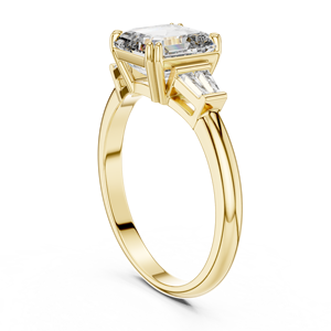 Elegante Anillo de Diamantes Certificados en Oro de 10KT, 14KT y 18KT con Piedra Central Grande de Corte Princesa para Compromiso y Aniversario - Product Image 5