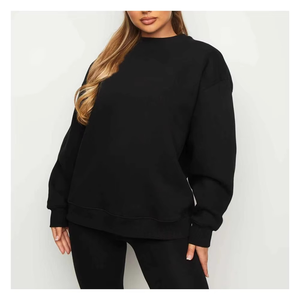 Sudadera con Capucha Oversize de Algodón 100% Estampada Personalizable para Mujer, Cuello Redondo, Cálida, Informal, para Invierno, Venta al por Mayor - Product Image 4