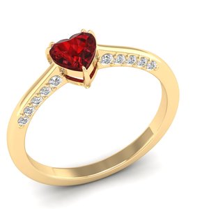 Bague de fiançailles et de mariage REYES, prix de gros, certifiée IGI, or jaune massif 14K 18K 22K, pierre précieuse rubis, bijoux fins pour femmes - Product Image 2