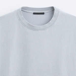 Men's Oversized Plain Cotton T-Shirt O-Neck <b>Short</b> Sleeve Casual Solid Color Loose Fit Jersey Knitted Top - Product Image 6